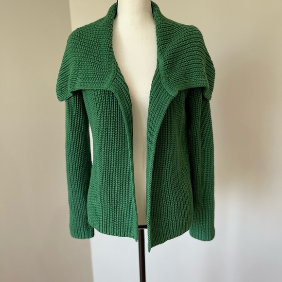 Talbots Sweaters - Talbots open front shawl collar heavier weight sweater in green size medium